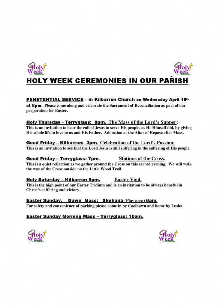 HOLY WEEK CEREMONIES IN OUR PARISH