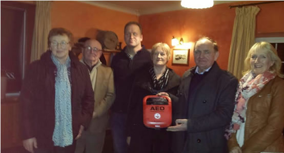 Kilbarron Church 200 committee members with the new defibrillator which has been installed in Kilbarron village. -  Breda Cormican, Frank Moran, James Mulvihill, Ann Butler, Christy Cormican and Bridie Brophy.