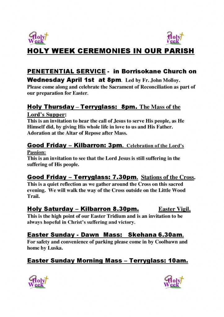 HOLY WEEK CEREMONIES IN OUR PARISH